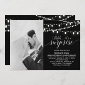 ブラック&ホワイト 50周年 フォト ウェディング アニバーサリー 招待状 (正面/裏面)