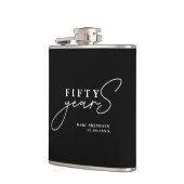 ブラック&ホワイト 50歳の誕生日または記念日 フラスク (左)