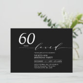 ブラック&ホワイト | 60年60th Birthday Party 招待状 (スタンド正面)