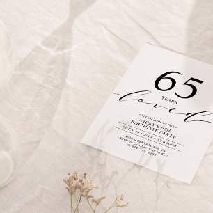 ブラック&ホワイト 65周年 愛されて65歳の誕生日パーティー 招待状