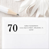 ブラック ホワイト 70歳の誕生日パーティーの招待状 ラベル (インサイチュ)
