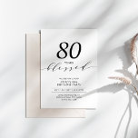 ブラック&ホワイト | 80年80th Birthday Party 招待状<br><div class="desc">お祝誕生日パーティモダンー招待このデザインスタイリッシュは80年のスクリプ賛美トを備え、白黒カラーコンボでクリーンなレイアウトを実現。40歳パーソナライズされた、50歳、60歳、80歳、90歳など、あらゆるイベントや年齢への文字が可能。私のショップBaraBomDesignでは、より多くのデザインやパーティーの供給が利用可能である。</div>