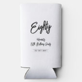 ブラック&ホワイト | Chic応援80thバースデーパーティー スリム缶クーラー (裏面)