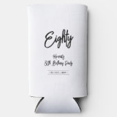 ブラック&ホワイト | Chic応援80thバースデーパーティー スリム缶クーラー (正面)