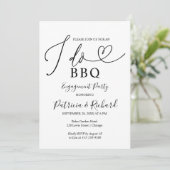 ブラック&ホワイト I DO BBQ 婚約パーティー 案内状 (スタンド正面)