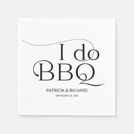 ブラック＆ホワイト I do BBQ 恋人たちのパーティー スタンダードカクテルナプキン