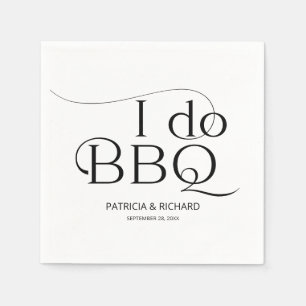 ブラック&ホワイト I do BBQ 恋人たちのパーティー スタンダードカクテルナプキン