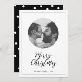 ブラック&ホワイト | Merry ミニマル Christmasの写真 シーズンカード (正面/裏面)