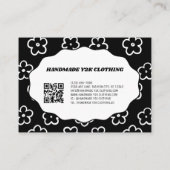 ブラック ホワイト Y2K フラワー ハンドメイド アパレル 名刺 (裏面)