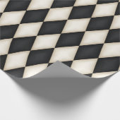 ブラック&ホワイトHarlequinフェスティバル（中） ラッピングペーパー (角)