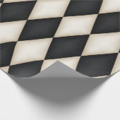 ブラック&ホワイトHarlequinフェスティバル（大規模） ラッピングペーパー (角)