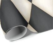 ブラック&ホワイトHarlequinフェスティバル（大規模） ラッピングペーパー (ロールコーナー)