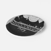 ブラック&ホワイトHOLLYWOODカーテンエレガントパーティー ペーパープレート (アングル)