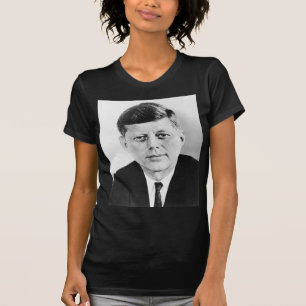 ブラック&ホワイトJFKジョン・F・ケネディ Tシャツ