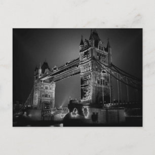ブラック&ホワイトLondon Tower Bridgeポストカード ポストカード