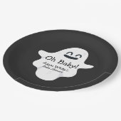 ブラック&ホワイトOhベビー幽霊ハロウィーンベビーシャワー ペーパープレート (アングル)