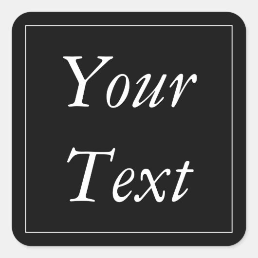 ブラック&ホワイトThank You Stickers and Faver Labels スクエアシール (正面)