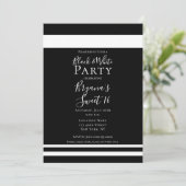 ブラック&ホワミニマルイトミニマルスイート16誕生日 招待状 (スタンド正面)