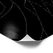 ブラック・ポスター付きホワイトくもの巣のクローズアップ ポスター (コーナー)