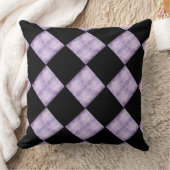 ブラック&マウブチェッカーボードパターン装飾用クッション クッション (ブランケット)