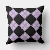 ブラック&マウブチェッカーボードパターン装飾用クッション クッション (裏面)