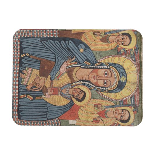 ブラック・マドンナと子ども、エチオピア・クリスマス マグネット (横)