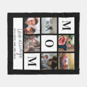 ブラック・マム・コローブロック・フォトコラパーソナライズされたージュFL フリースブランケット (正面(横))