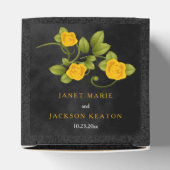 ブラック&マリゴールド黄色バラ結婚花デザイン フェイバーボックス (上部)