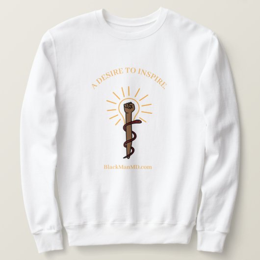 ブラック・マン、M.D.ホワイトユニセックス・スウェットシャツ スウェットシャツ (デザイン正面)