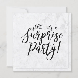 ブラック&マーブル  サプライズ退職パーティー 招待状