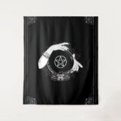 ブラック ミスティック フォーチュンテラー ミスティカル クリスタル パーティ タペストリー (正面)