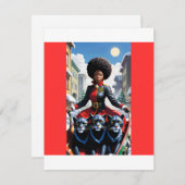 ブラック・ミセス・クロースとブラック・パンザーズのクリスマスカード シーズンカード (正面/裏面)