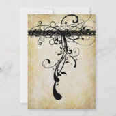 ブラック ミディアム レトロ ルネサンス スワール 招待状 (裏面)