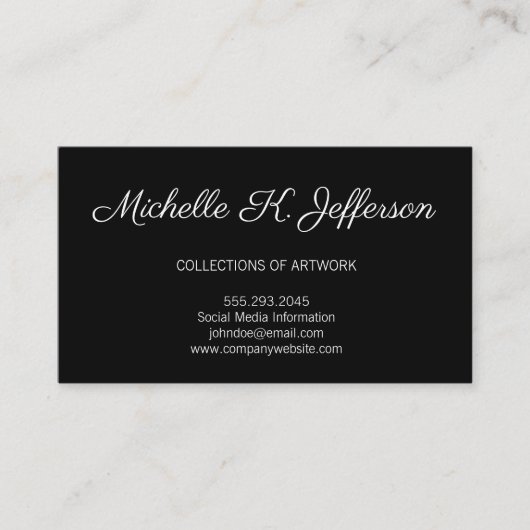 ブラック |ミニマリスト・エグゼクティブルクス 名刺 (正面)