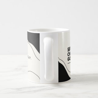 ブラック ミニマリスト コーヒーマグ – Sip Charge Go モチベ コーヒーマグカップ