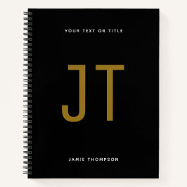 ブラック ミニマリスト シンプル モダン モノグラム ノートブック