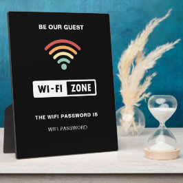ブラック ミニマリスト シンプル WiFi パスワード フォトプラーク