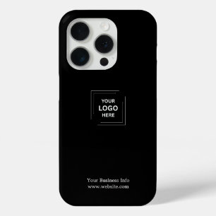 ブラック ミニマリスト モダン カスタム ビジネス ロゴ iPhone 15 PROケース