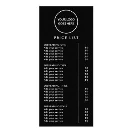 ブラック ミニマリスト モダン ロゴ 価格リスト ラックカード