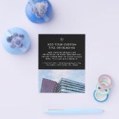 ブラック ミニマル カスタム ビジネス ロゴ & フォト チラシ (シングル)