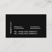 ブラック ミニマル ドイツボクサー シルエット 名刺 (裏面)