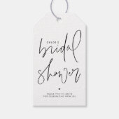 ブラック ミニマル ハンドライティング スクリプト ブライダル シャワー ギフトタグ (正面)