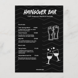 ブラック ミニマル バー ドリンク メニュー