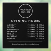 ブラック ミニマル ビジネス ロゴ オープニング タイムズ ウィンドウサイン (シート3)