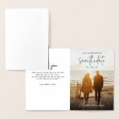 ブラック ミニマル フォト付き Save the Date, ボヘミアンスタイル 箔カード (ディスプレー)