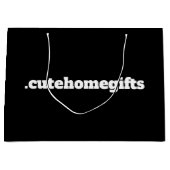 ブラック ミニマル モダン エレガント コーポレート ビジネス ラージペーパーバッグ (正面)