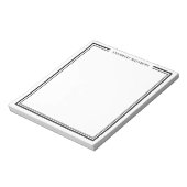 ブラック ミニマル モノグラム ノートパッド (回転)