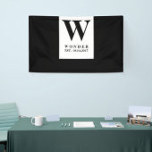 ブラック ミニマル 結婚 イニシャル | 新婚 デザイン 横断幕 (トレードショー)