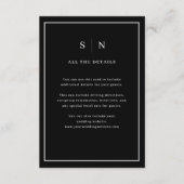 ブラック ミニマル Chic ボーダー | 結婚式のゲスト詳細 エンクロージャーカード (正面)