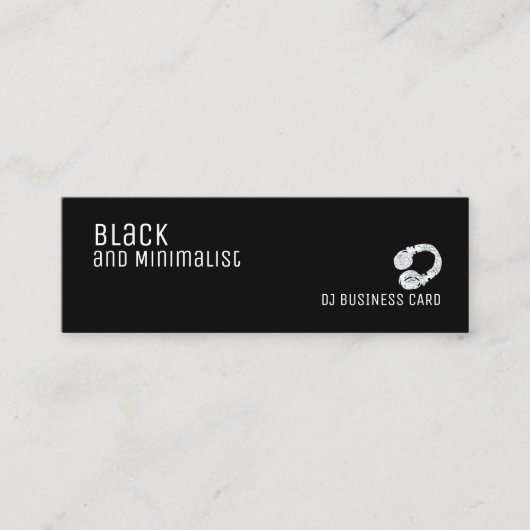 ブラック&ミニマルDJ スキニー名刺 (正面)